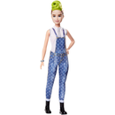 Mattel FXL57 - Barbie Fashionistas Puppe im Latzhosenoutfit mit grner Haarstrhne