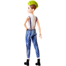 Mattel FXL57 - Barbie Fashionistas Puppe im Latzhosenoutfit mit grner Haarstrhne