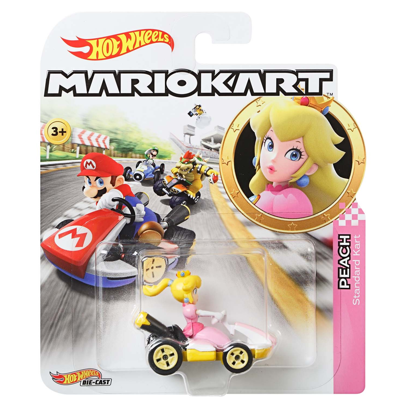 Mattel GBG25; GBG28 - Hot Wheels Mario Kart 1:64 Die-Cast - Peach - Spielzeugauto Sammelfigur