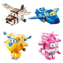 Auldeytoys YW710620 - Super Wings 4er Set Mini Transform Figuren 5,5 cm - Dizzy, Jerome, Donnie, Bello