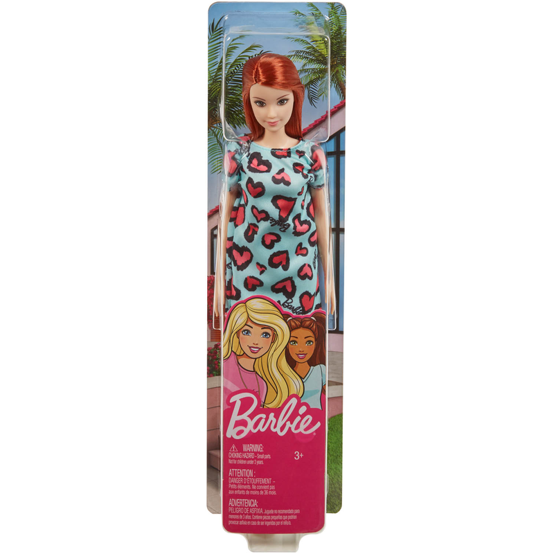 AUSWAHL: Mattel - Barbie Chic Puppe - Basicpuppe Blond Brnett Rot Edition 2019 Barbie im blauen Kleid (Rot)