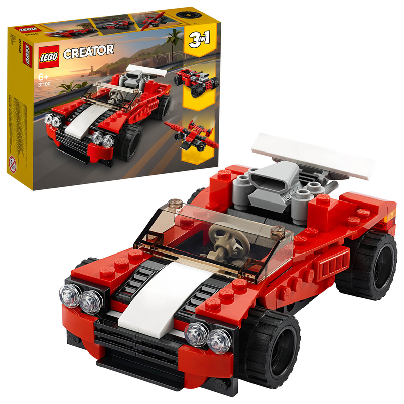 LEGO Creator 31100 - Sportwagen - 3-in-1 Set Hot Rod Flugzeug Auto Rot