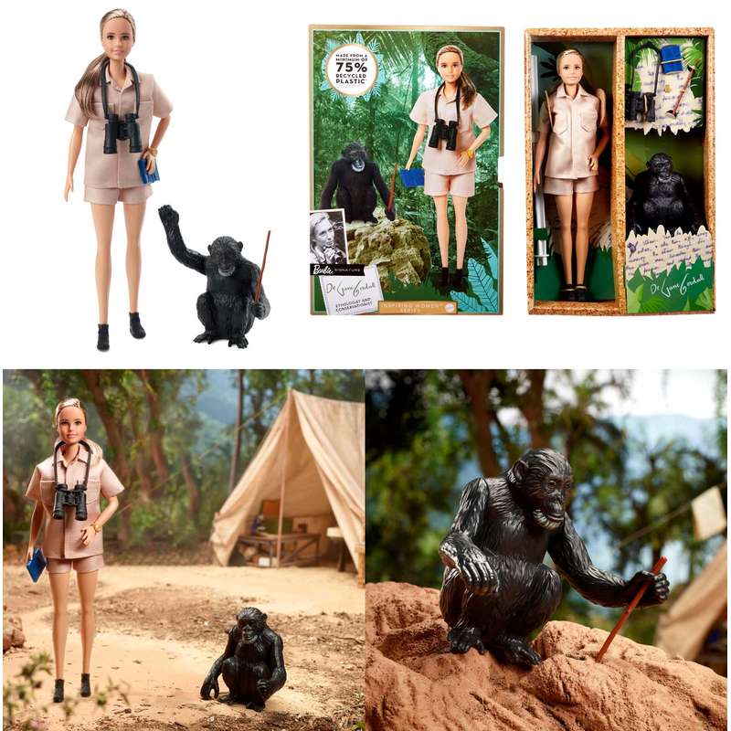Mattel HCB82 - Barbie Signature Inspiring Women - Jane Goodall - Puppe Sammlerpuppe