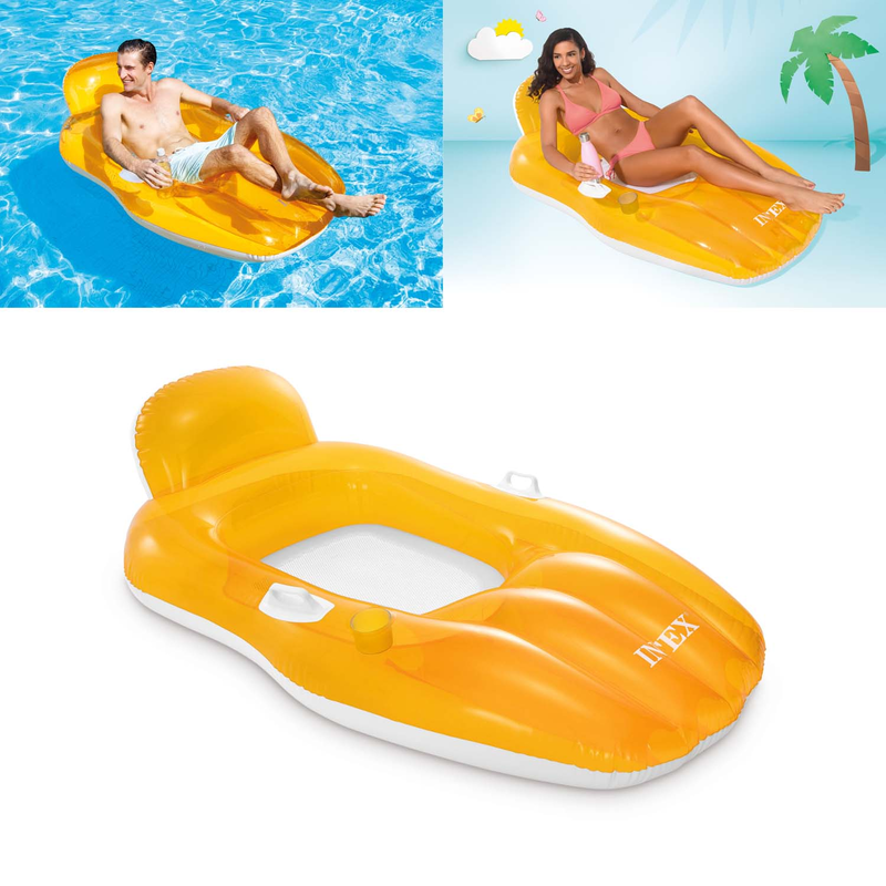 Intex 56805EU - Luftmatratze Chilln Float Lounge - Schwimmliege Schwimmsessel Pool - Orange