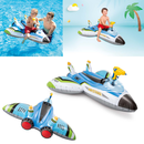 Intex 57536NP - Aufblasbares Flugzeug + Wasserpistole - Kampfjet Wasserspielzeug Ride-On - Blau