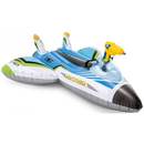 Intex 57536NP - Aufblasbares Flugzeug + Wasserpistole - Kampfjet Wasserspielzeug Ride-On - Blau