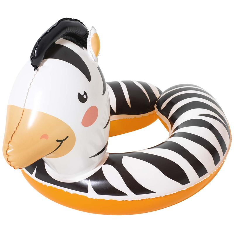 Bestway 36112 - Schwimmring mit Tierkopf - Aufblastier Schwimmtier Schwimmhilfe - Zebra