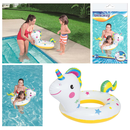 Bestway 36128 - Schwimmring Happy Animal - Aufblastier mit Tierkopf Schwimmtier - Einhorn