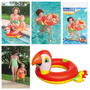 Bestway 36128 - Schwimmring Happy Animal - Aufblastier mit Tierkopf Schwimmtier - Papagei