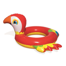 Bestway 36128 - Schwimmring Happy Animal - Aufblastier mit Tierkopf Schwimmtier - Papagei