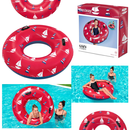 Bestway 36353 - Schwimmring Nautical 105 cm - XXL Schwimmreifen Luftmatratze Pool - Rot