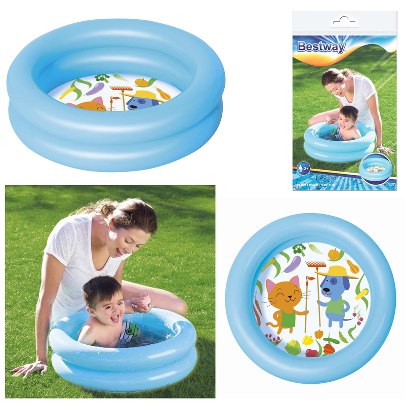 Bestway 51061 - Planschbecken Kiddie Lounge 61 x 15 cm - Aufblasbarer Babypool Kinderpool - Blau