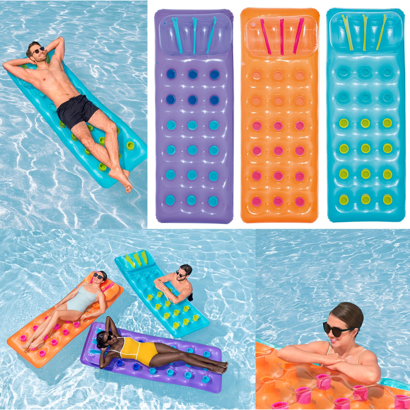 AUSWAHL: Bestway 43015 - Luftmatratze Summer Colors Deluxe - Lounge Wasserliege Pool
