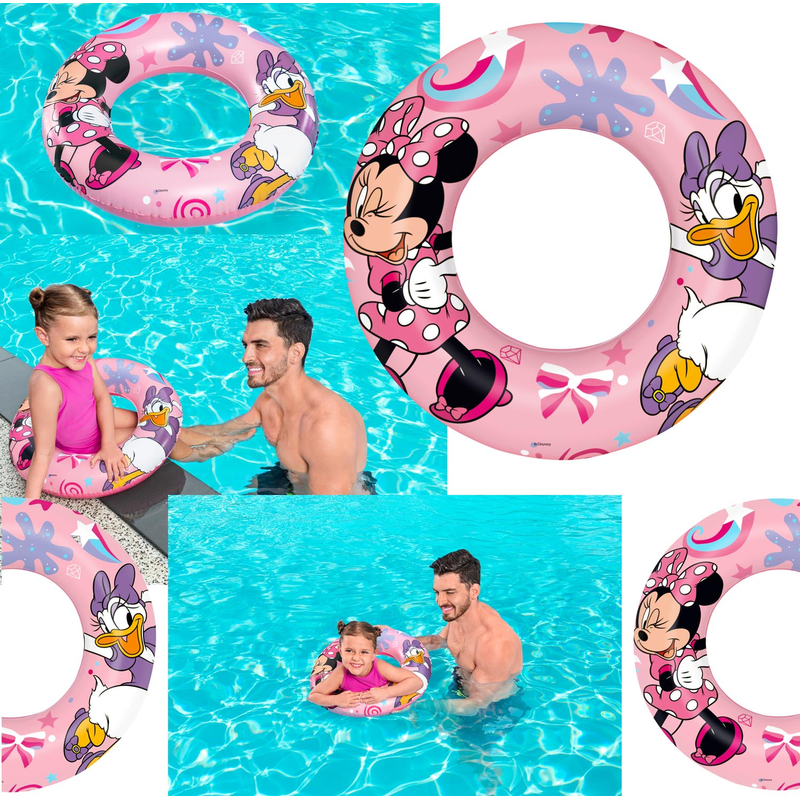 Bestway 91040 - Aufblasbarer Schwimmring Minnie Maus - Daisy Duck Disney Schwimmreifen