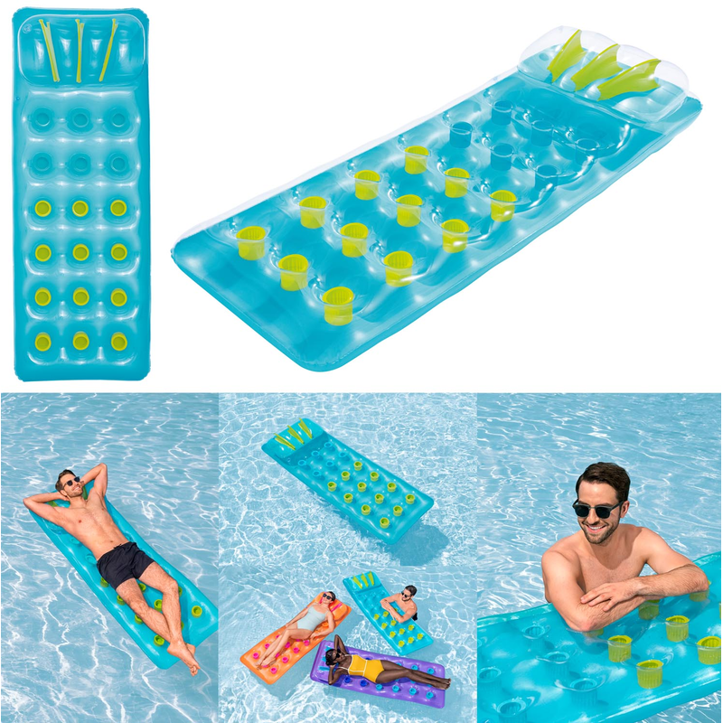 Bestway 43015 - Luftmatratze Summer Colors Deluxe - Lounge Wasserliege Pool - Trkis